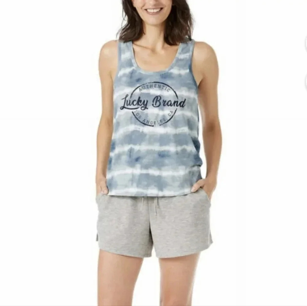 Lucky Brand Tie Dye Tank, Color Gray Size M